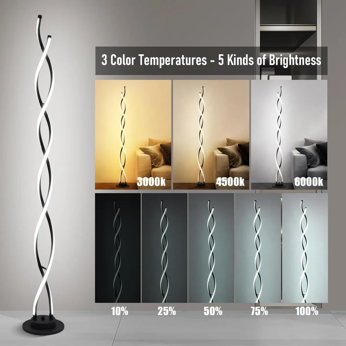 Floor Lamp LED Lamps for Living Room 3 Color - Image 2
