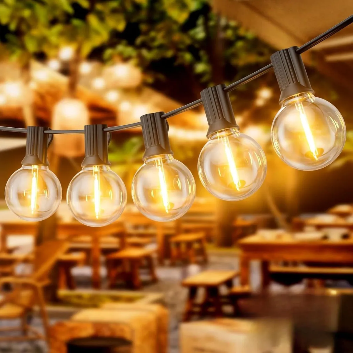 LED Festoon Lights Outdoor 100FT/30M String with - Image 1