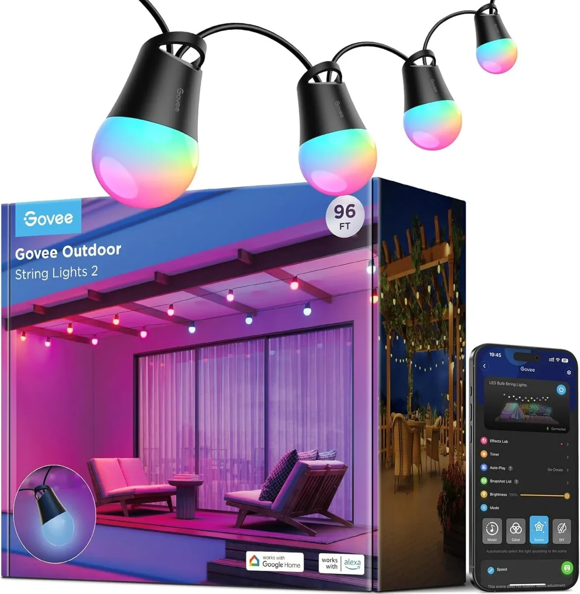 Outdoor Smart String Lights 2 30M Dimmable RGBICW - Image 1