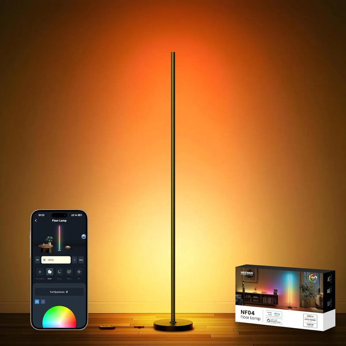 NF04 Smart LED Floor Lamp 1000lm RGBW Standing - Image 1