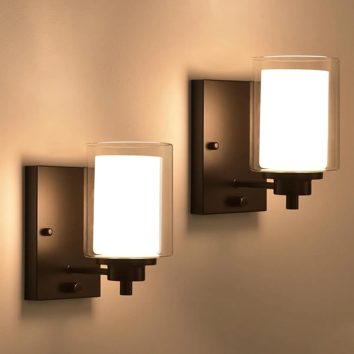 Dimmable Industrial Bedside Wall Lights Set of 2 - Image 1
