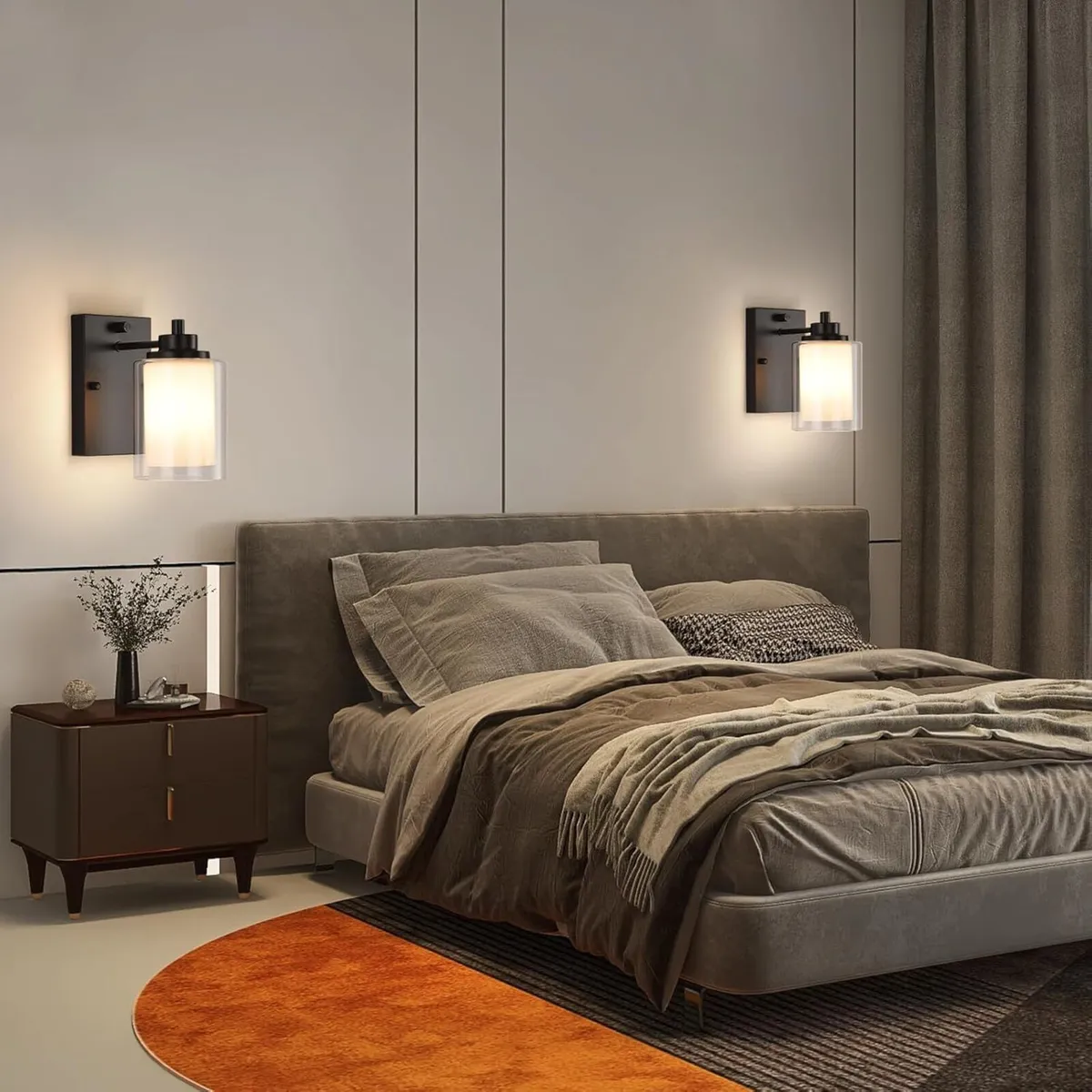 Dimmable Industrial Bedside Wall Lights Set of 2 - Image 4