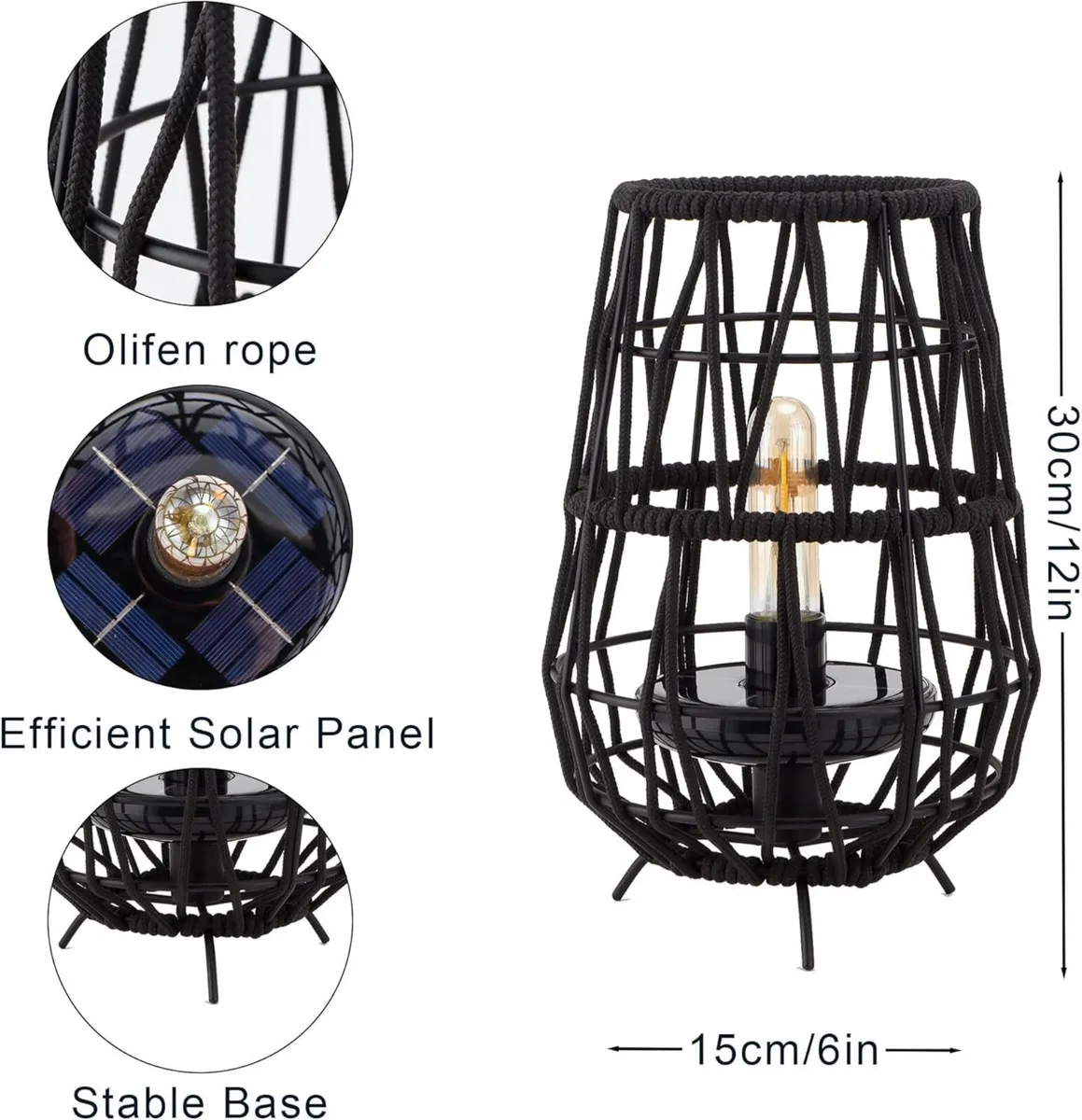 Solar Lights Outdoor Garden 2 Pack 30cm High - Image 4