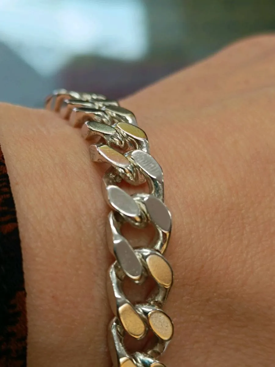 Sterling Silver Chunky Curb Bracelet - Image 2