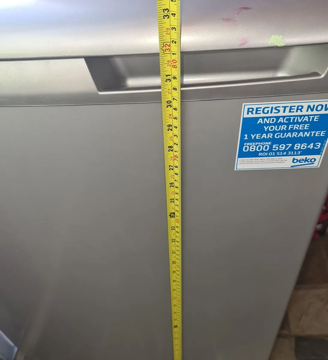 Beko Silver Larder Fridge - Under-Counter - Image 3