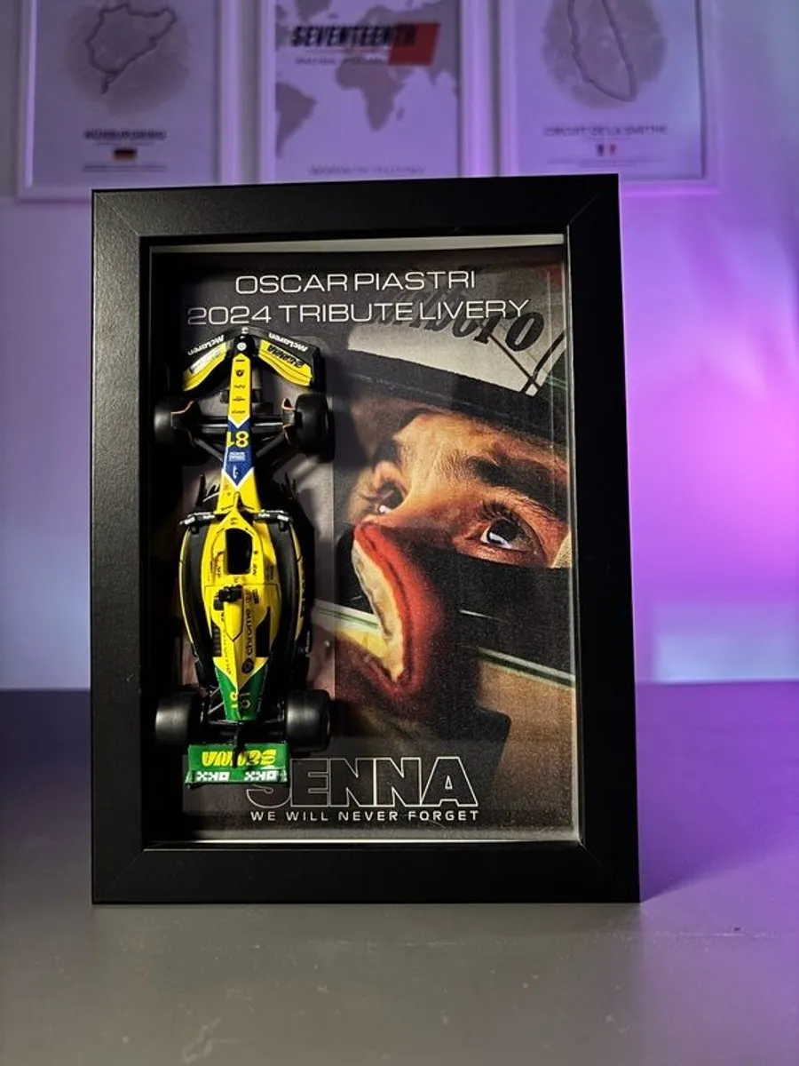 Oscar Piastri  2024 Ayrton Senna Tribute Frame - Image 1