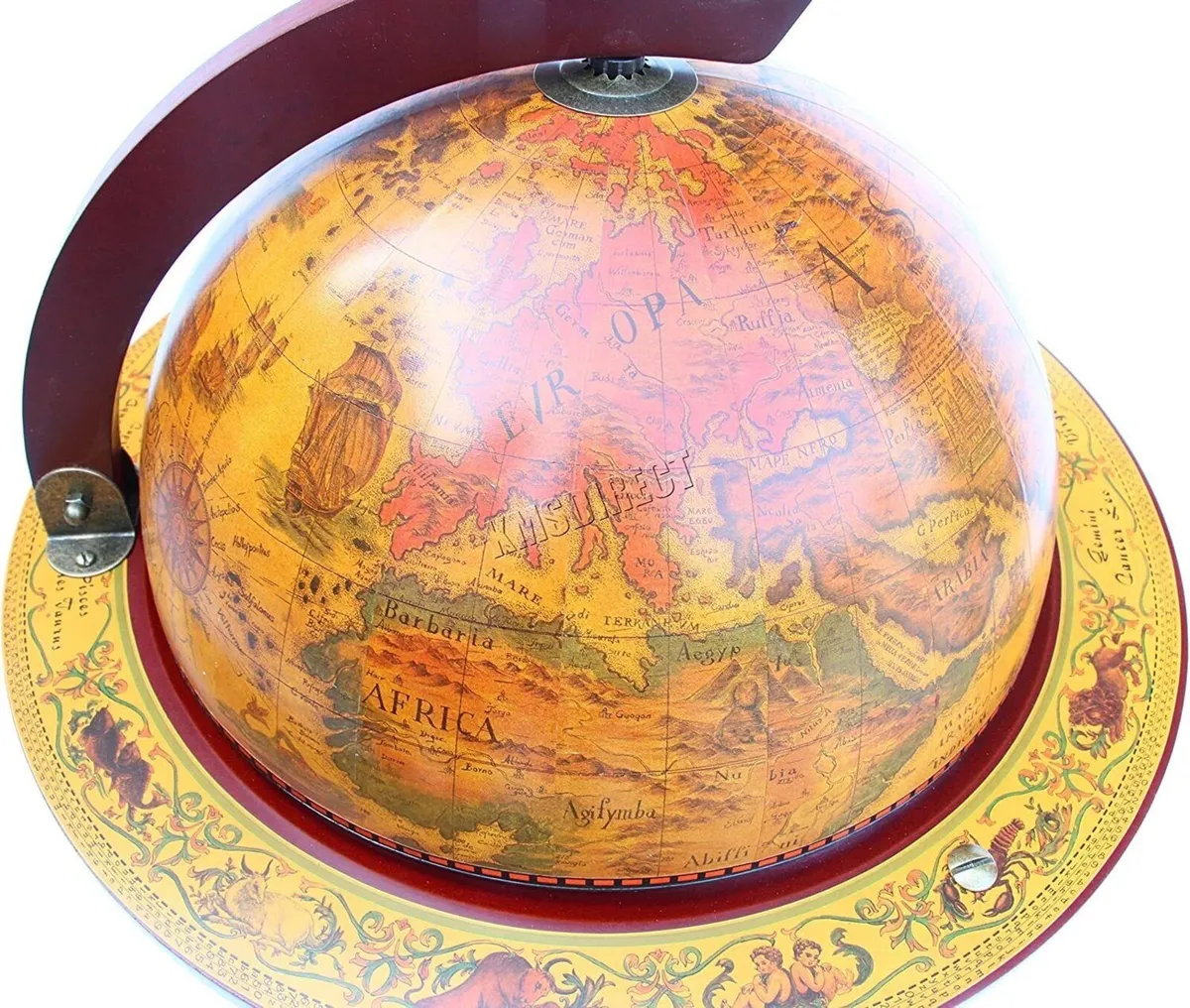 Antique Globe Bar 360mm Whiskey Wine Storage - Image 4