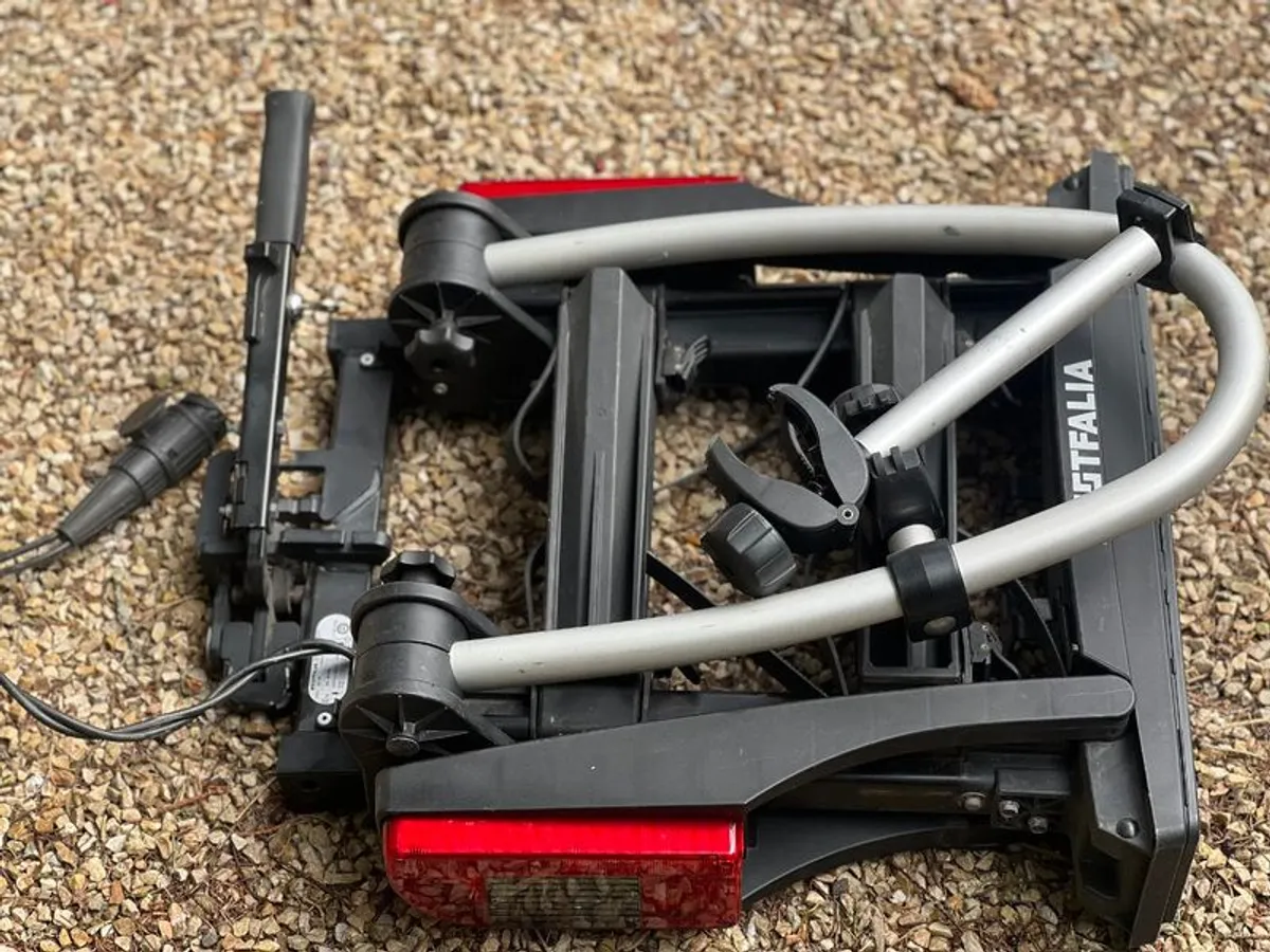 Westfalia towbar tilting bike rack 2 bikes, hardly used - Image 1