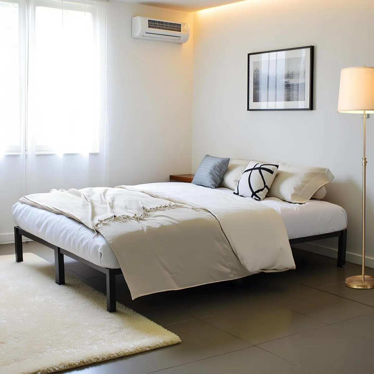 Metal Bed Frame 140 x 200 cm for 2 People Adult - Image 3