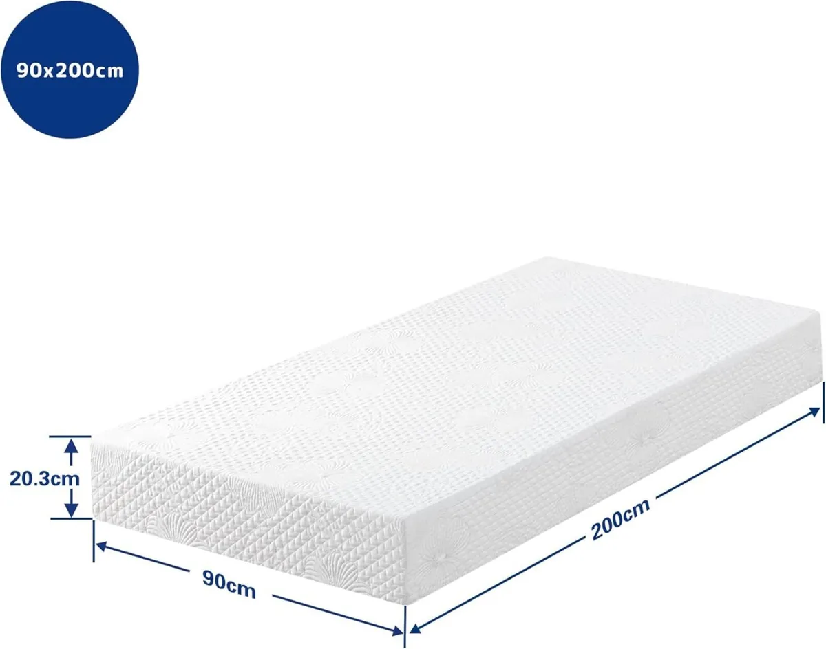 Mattress Memory Foam White 90 x 200 - Image 2