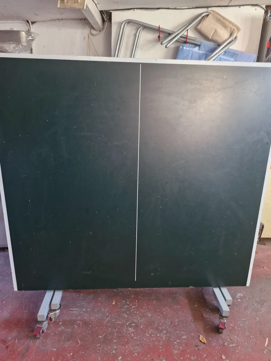 Table Tennis table with bats and balls - Image 1