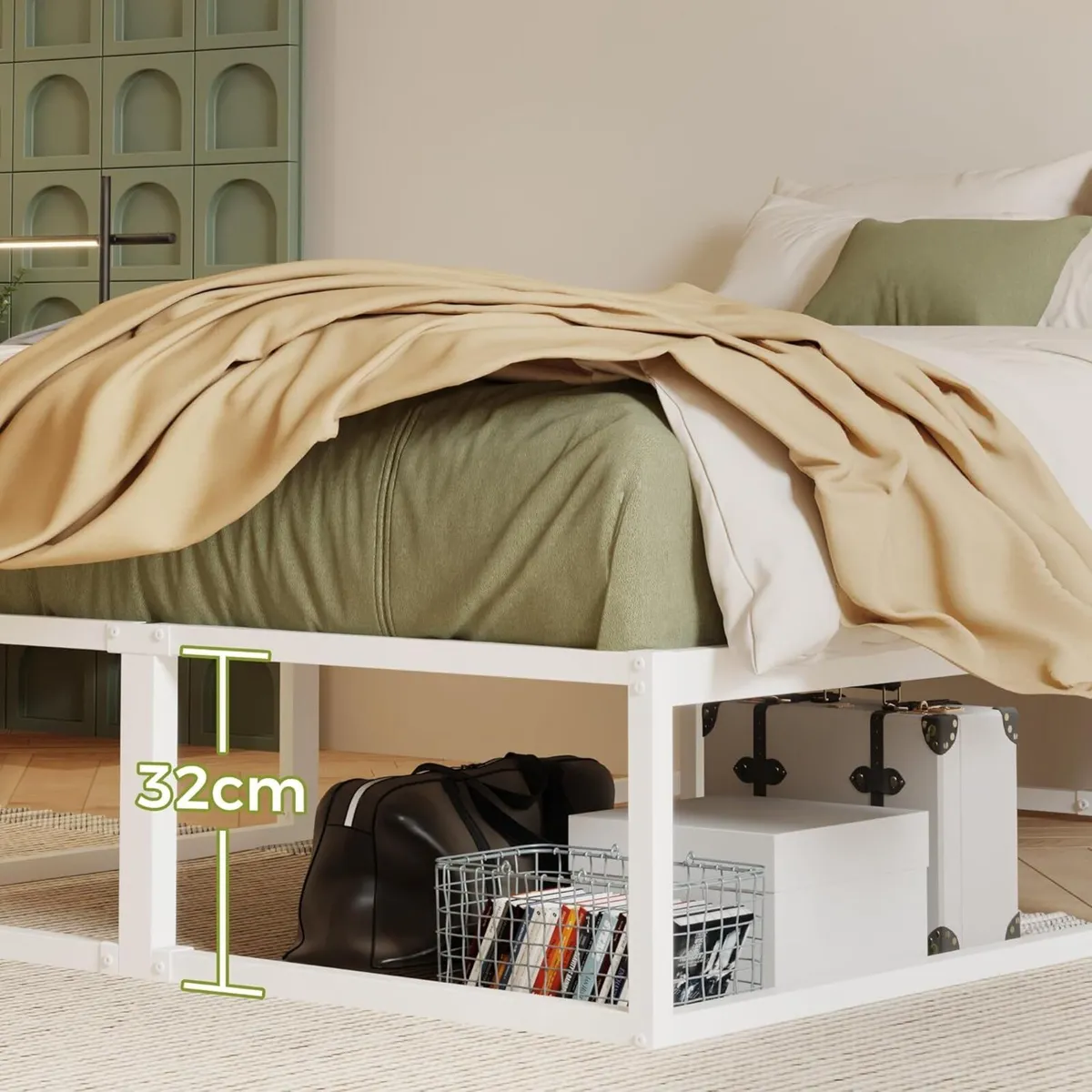 Metal Bed Frame 36cm High with Steel Slats - Image 4