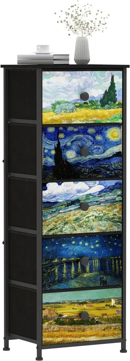 Chest of Drawers with Fabric Van Gogh Style Slim - Image 1