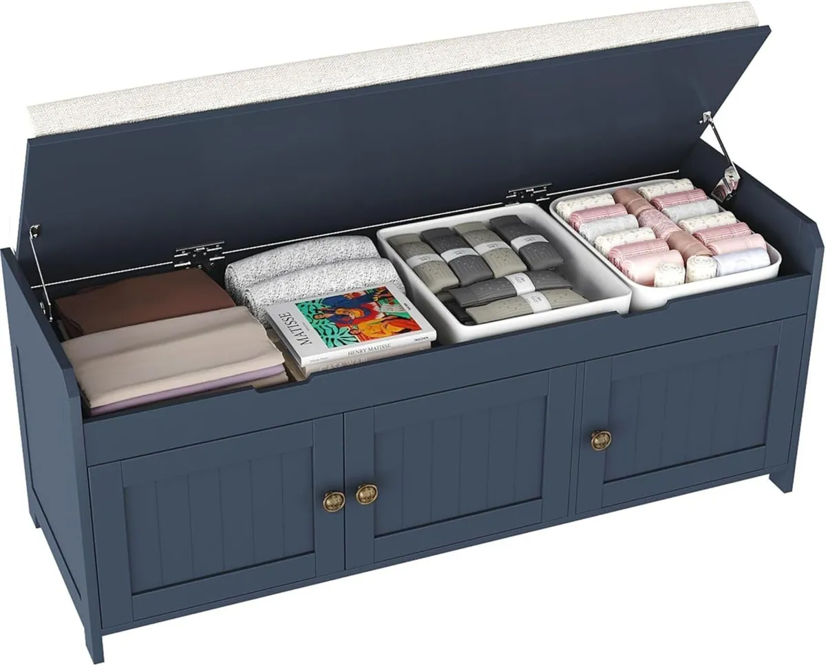 Shoe Bench with Lift Top Storage Entryway - Image 1