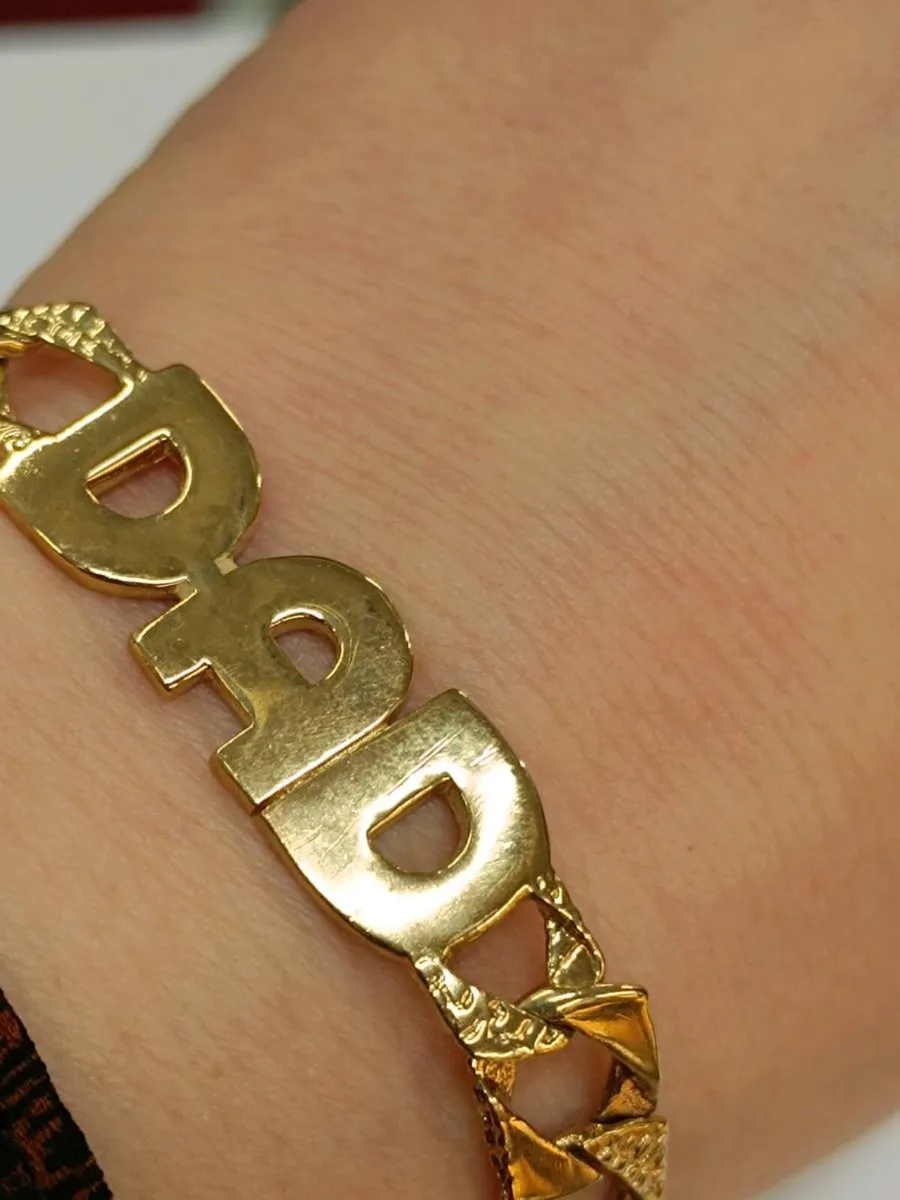 9k Gold Vintage Dad Curb Chaps Bracelet - Image 4