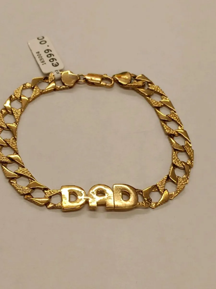 9k Gold Vintage Dad Curb Chaps Bracelet - Image 2