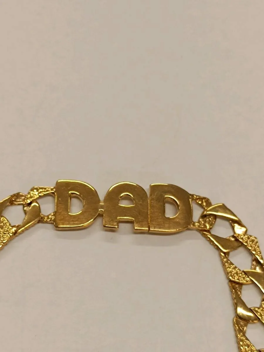 9k Gold Vintage Dad Curb Chaps Bracelet - Image 3
