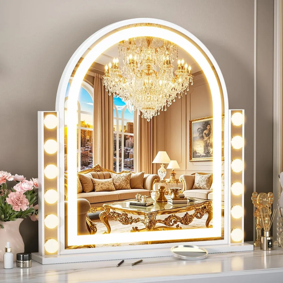 Hollywood Mirror with Lights 14 Dimmer LED Lamps - Image 1