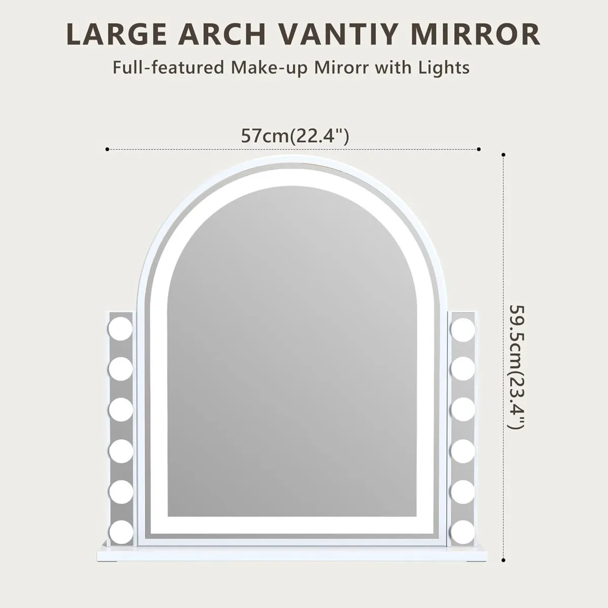 Hollywood Mirror with Lights 14 Dimmer LED Lamps - Image 2