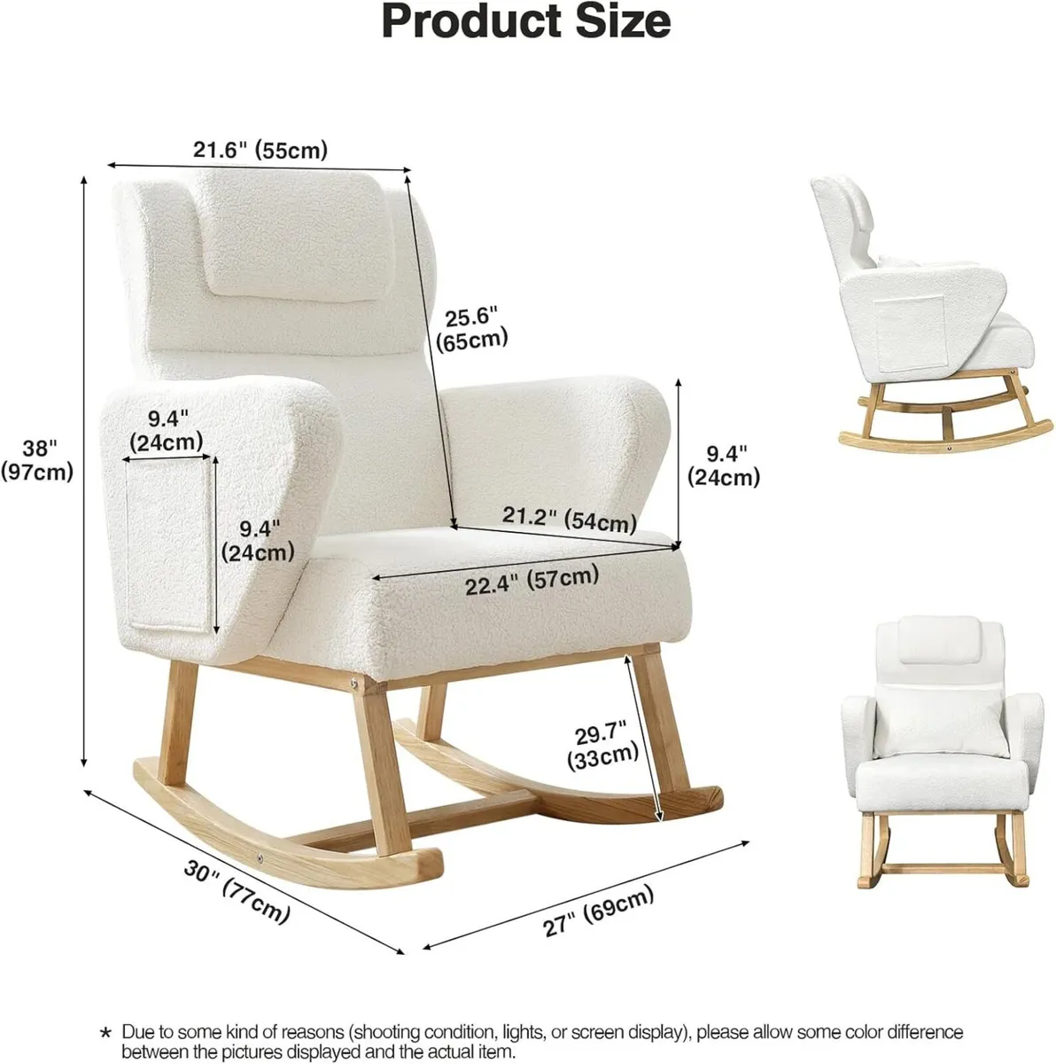 Relax Rocking Chairs for Adults Lambswool Nursery - Image 3