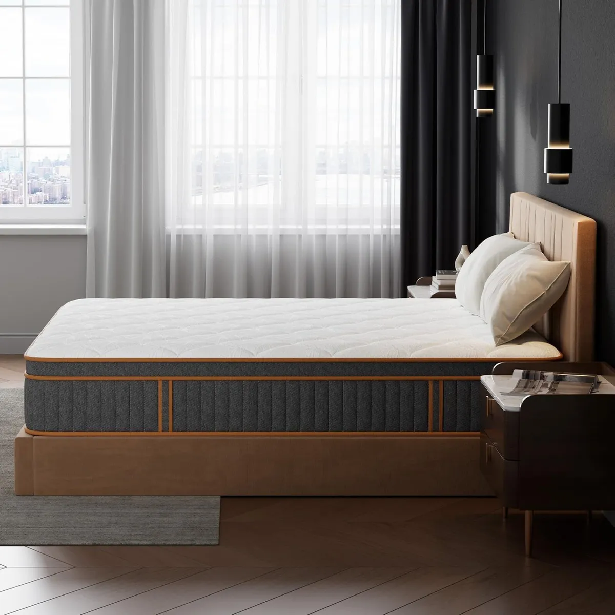 Single Mattress 10.6Inch Bed Memory Foam Pocket - Image 2