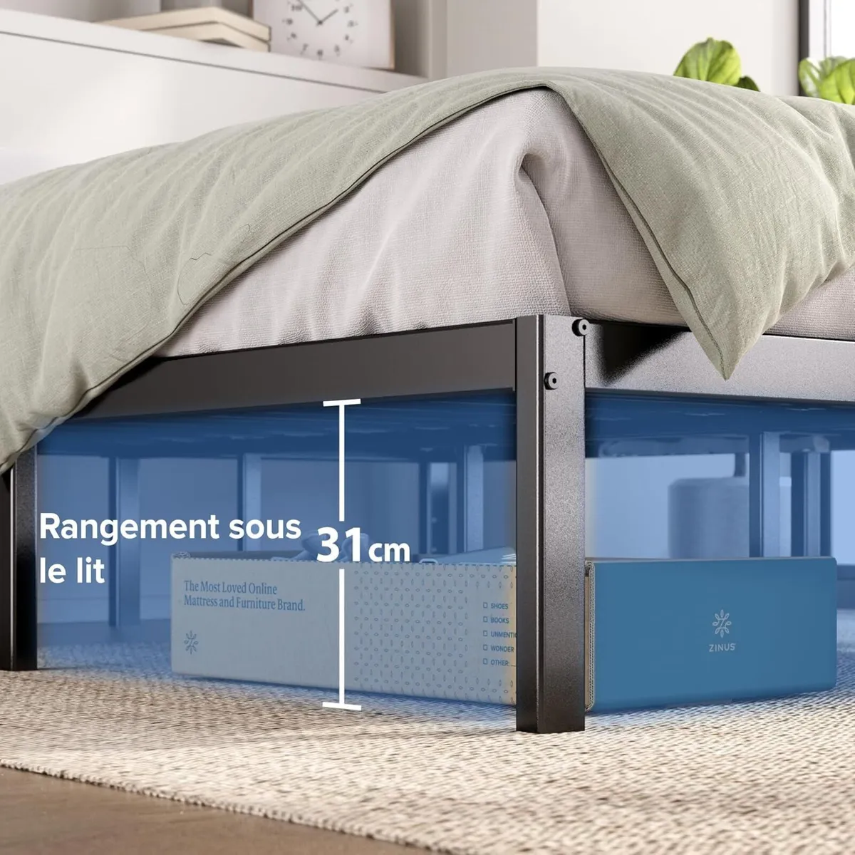 Elias Bed Frame 140 x 190 cm – Height 36 with - Image 4