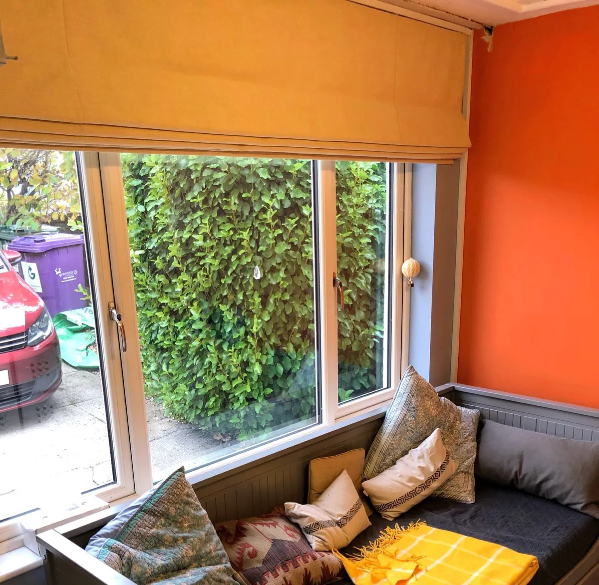 Roman blinds, light gold, 237cm by 170cm drop - Image 1