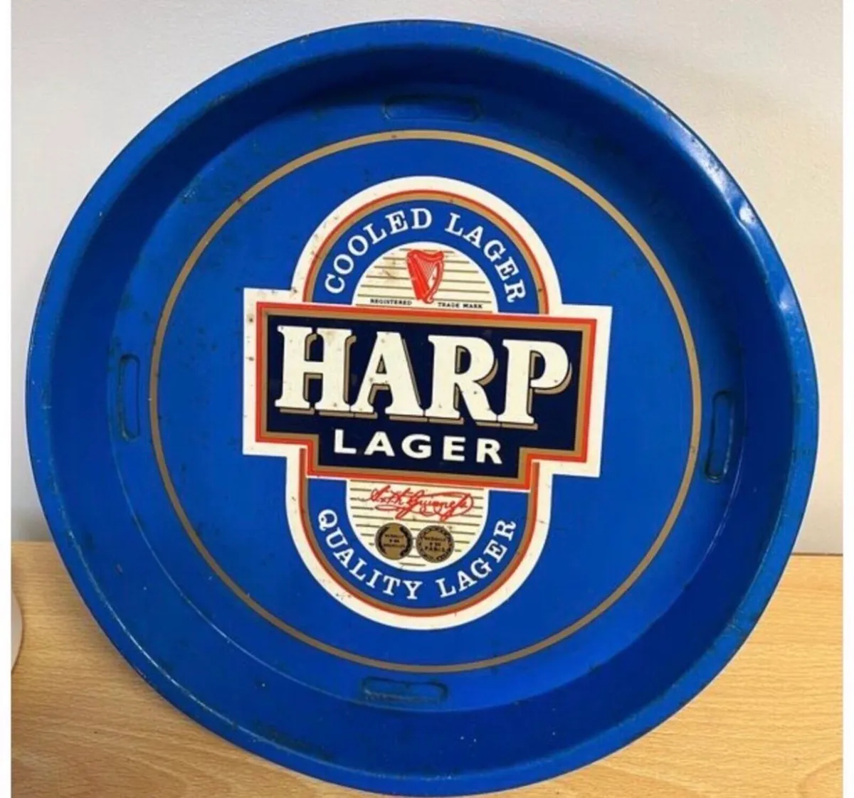 Vintage Harp Advertising Drinks Tray - Image 1