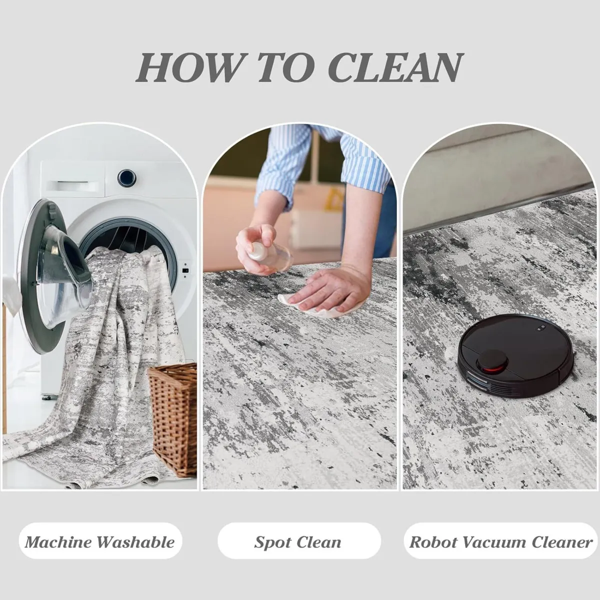 Washable Rugs Living Room Large 160x230cm Ultra - Image 4