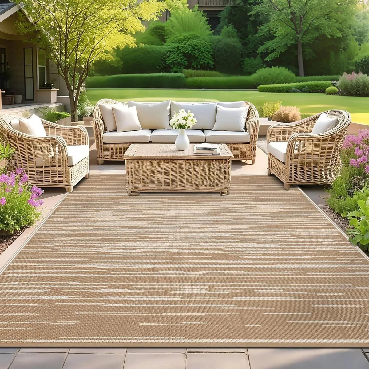 Large Outdoor Rug 240 x 300 cm Garden Rugs - Image 1