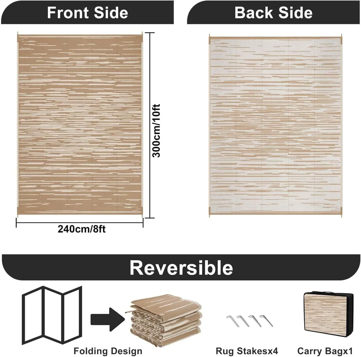 Large Outdoor Rug 240 x 300 cm Garden Rugs - Image 2