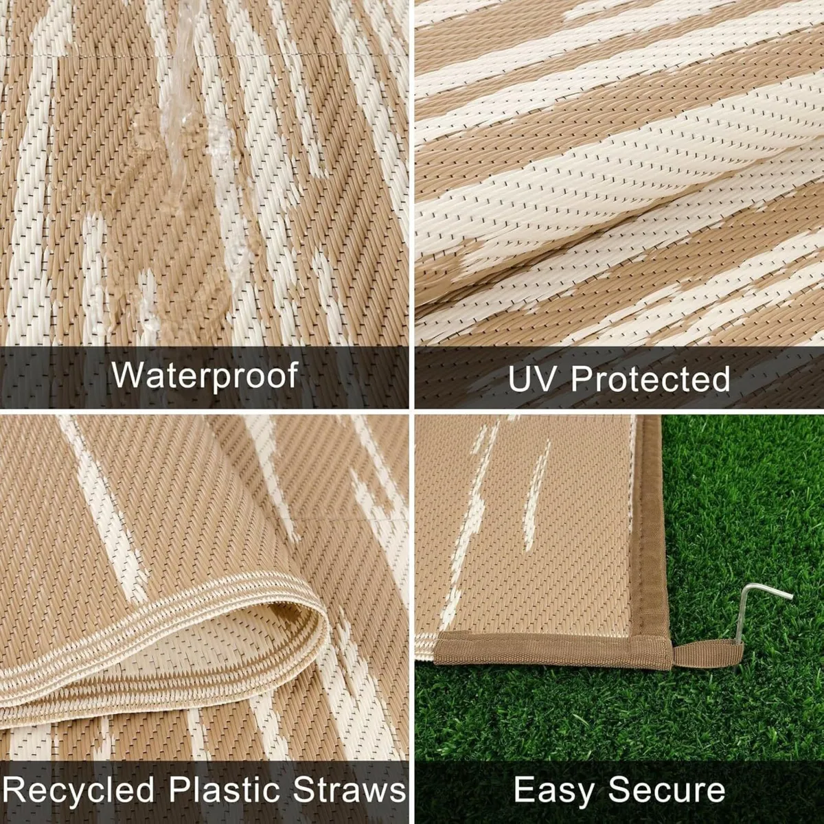 Large Outdoor Rug 240 x 300 cm Garden Rugs - Image 3