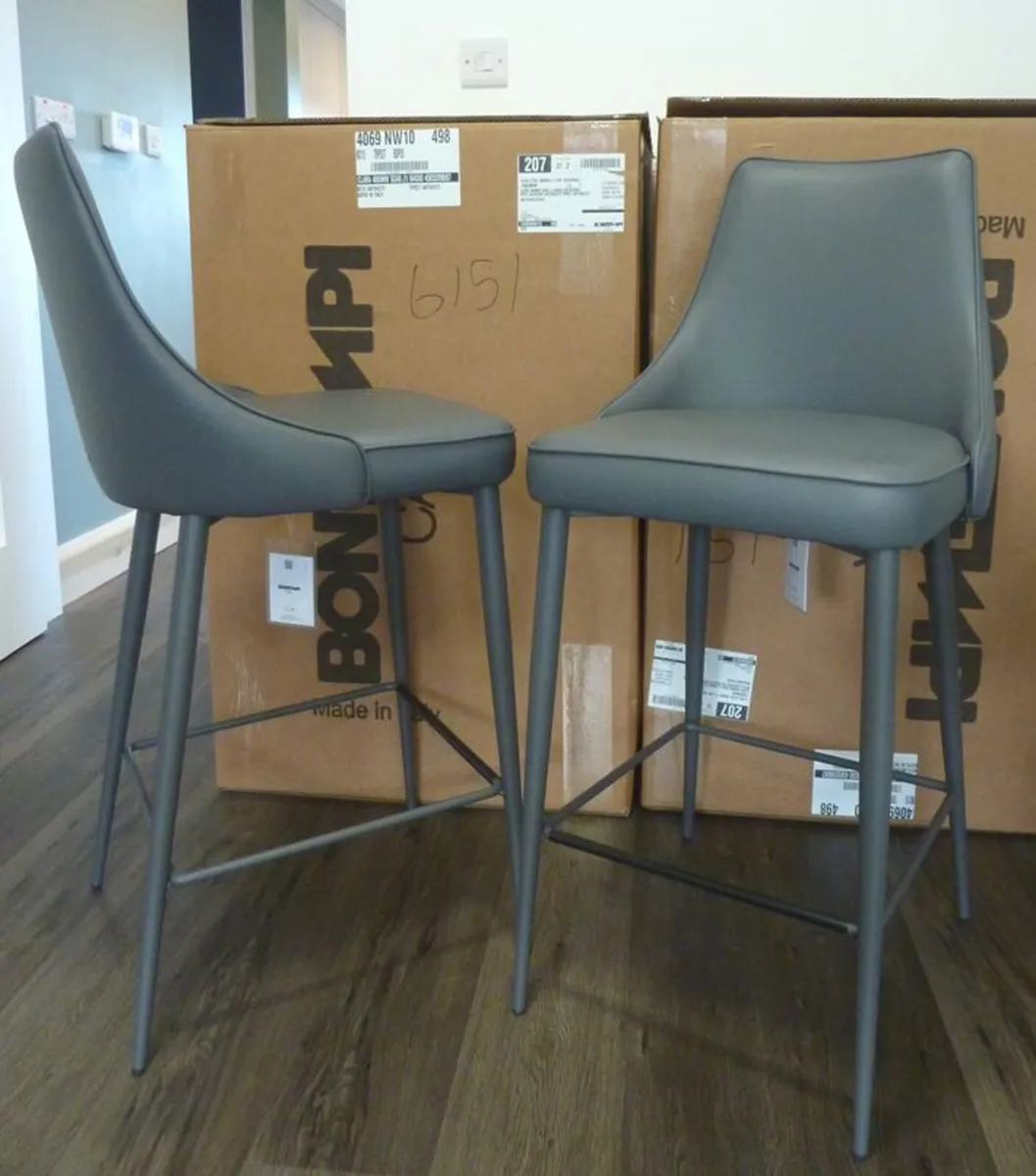 Bontempi Clara Low Barstools Set of 2 Grey - Image 3