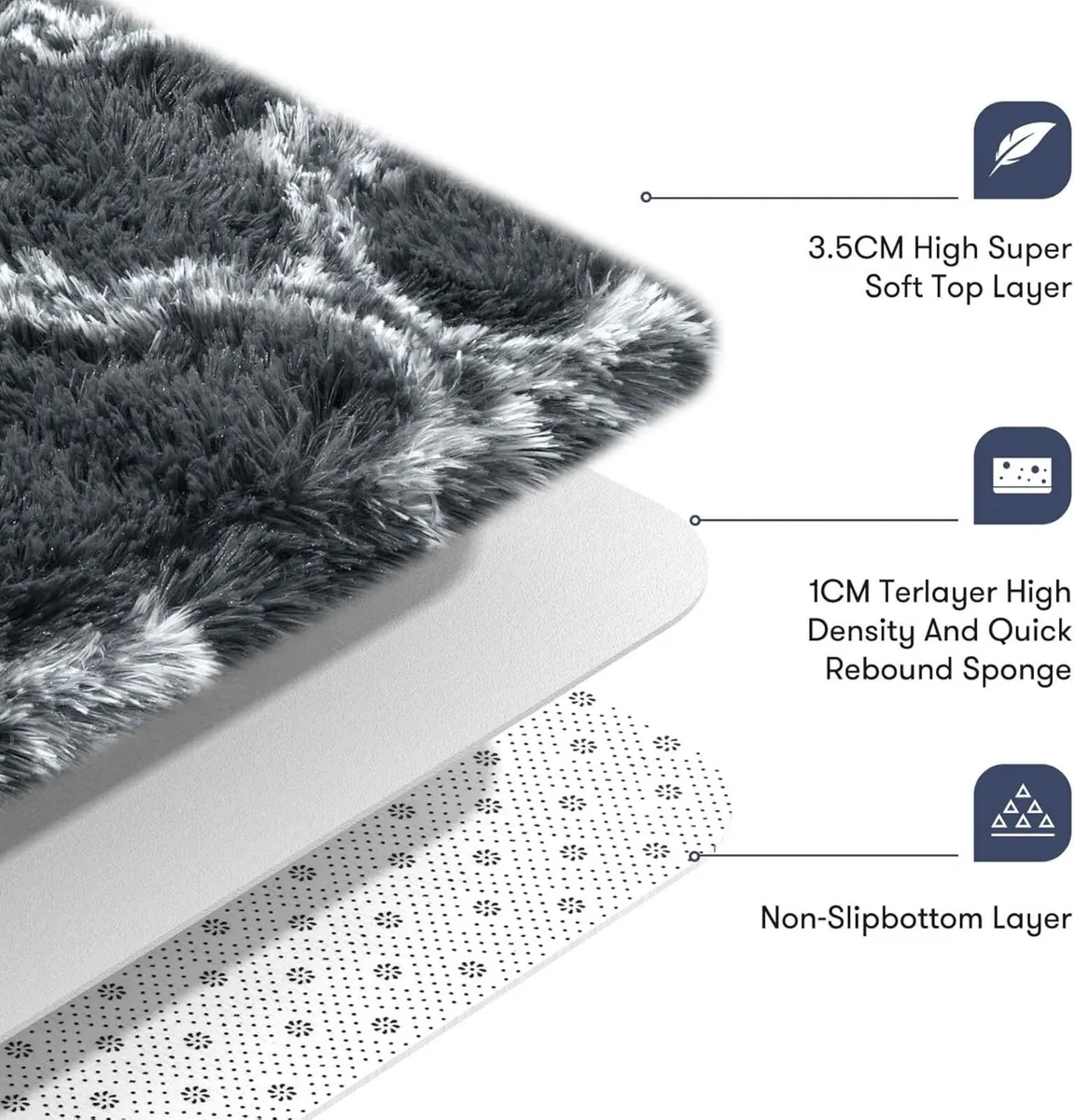 Rugs Living Room 200 x 300 cm Grey Area Rug Anti - Image 4