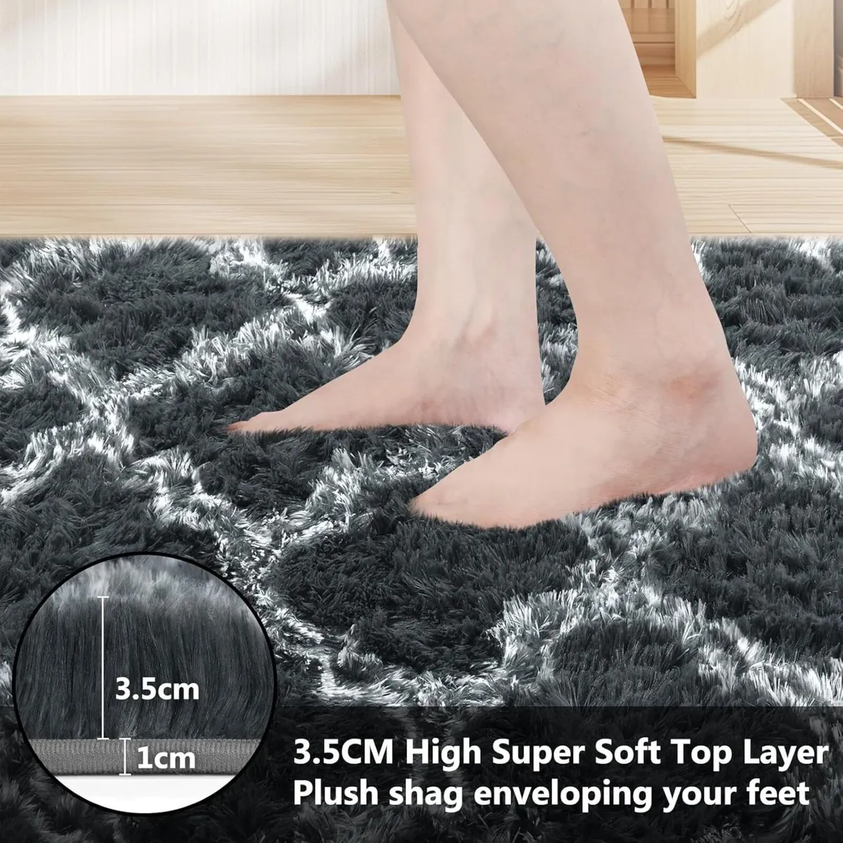 Rugs Living Room 200 x 300 cm Grey Area Rug Anti - Image 3