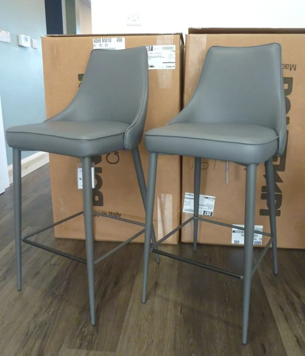 Bontempi Clara Low Barstools Set of 2 Grey - Image 4
