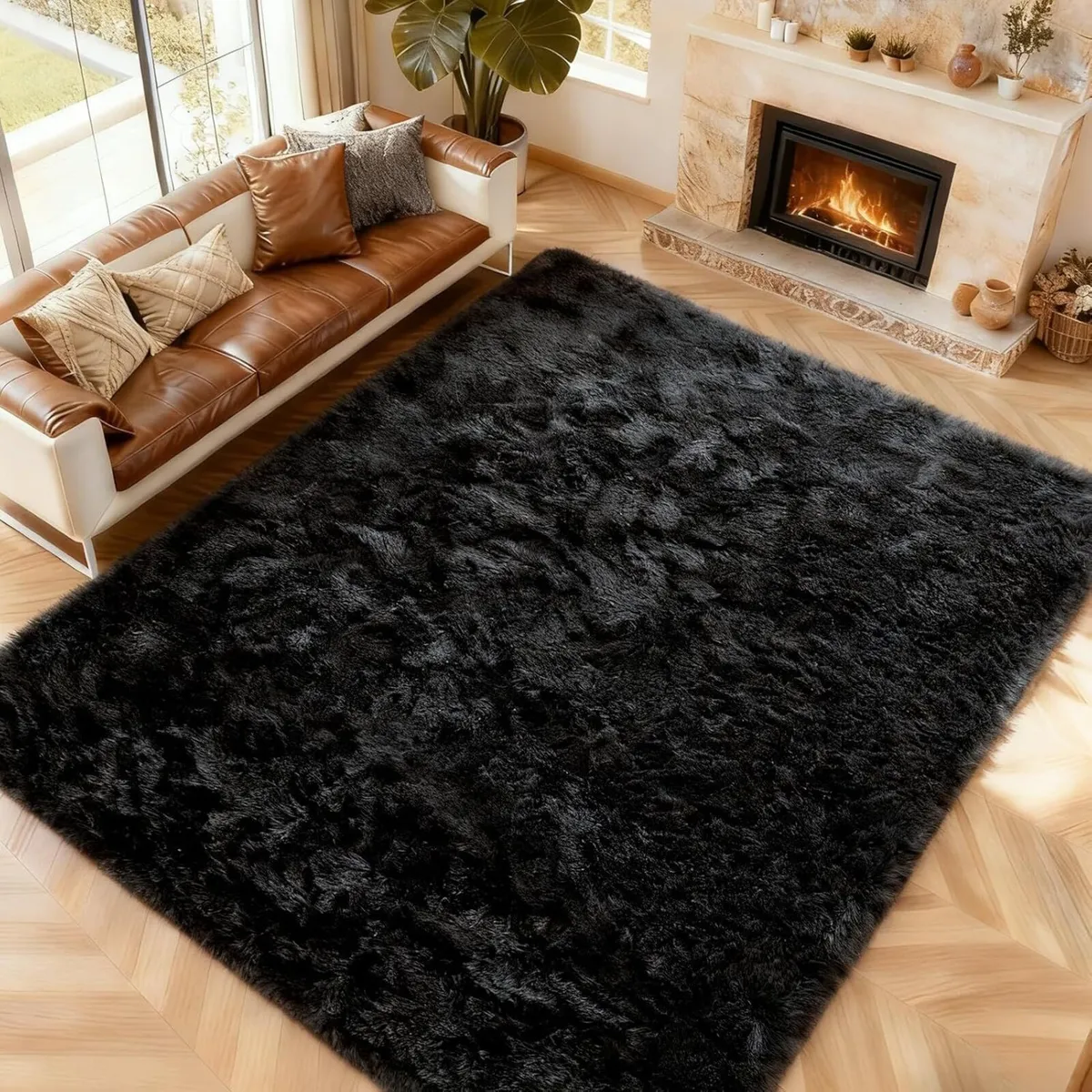 Fluffy Shaggy Rugs Living Room 200x290cm - Extra - Image 1