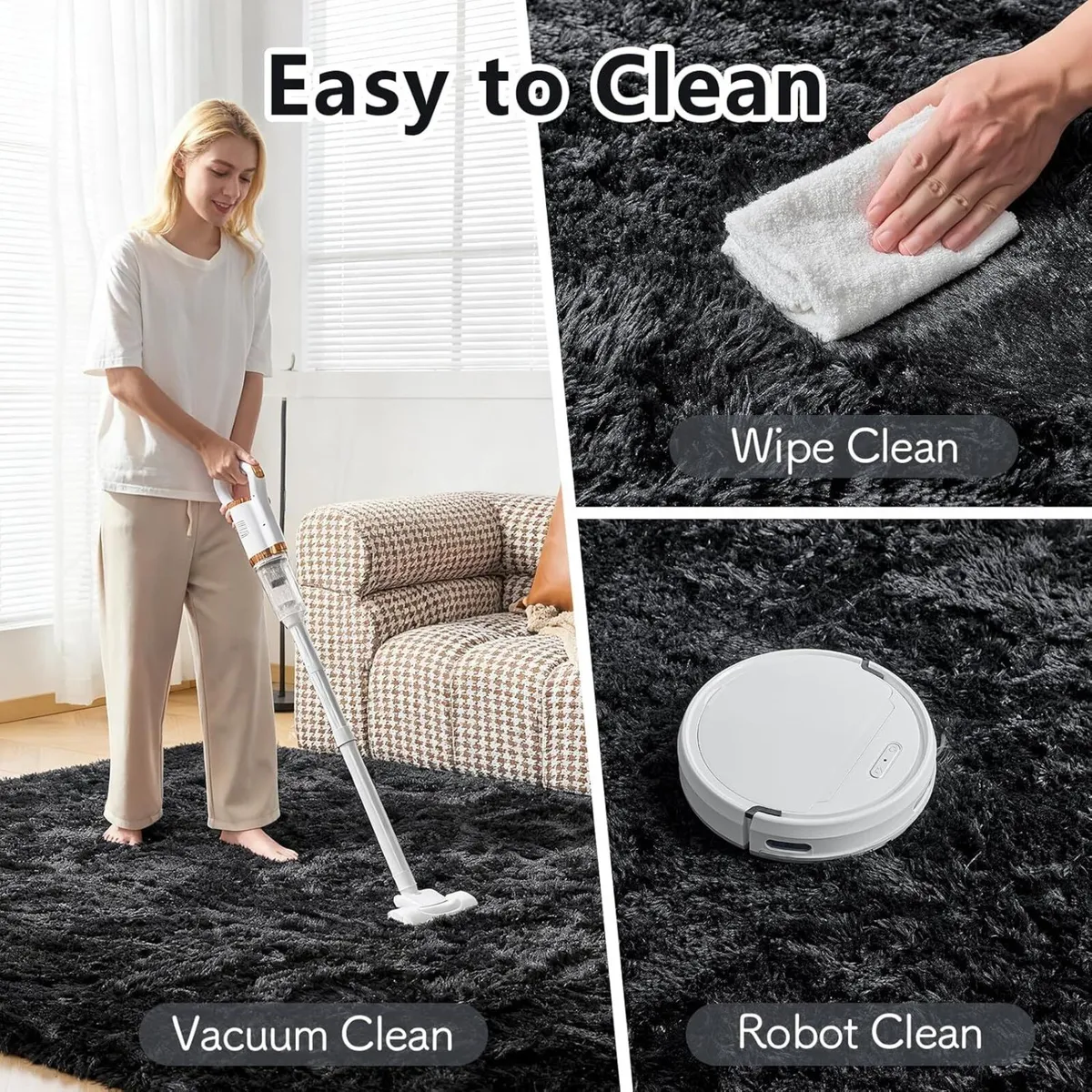 Fluffy Shaggy Rugs Living Room 200x290cm - Extra - Image 4