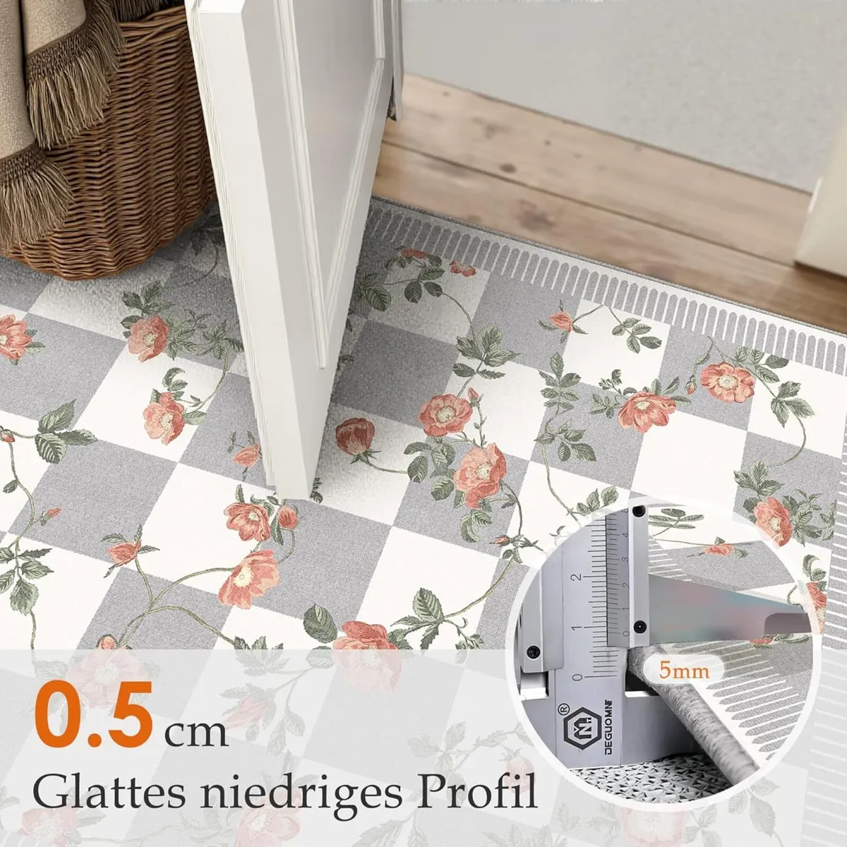 Rugs Living Room 200x300cm Washable Flower Area - Image 3