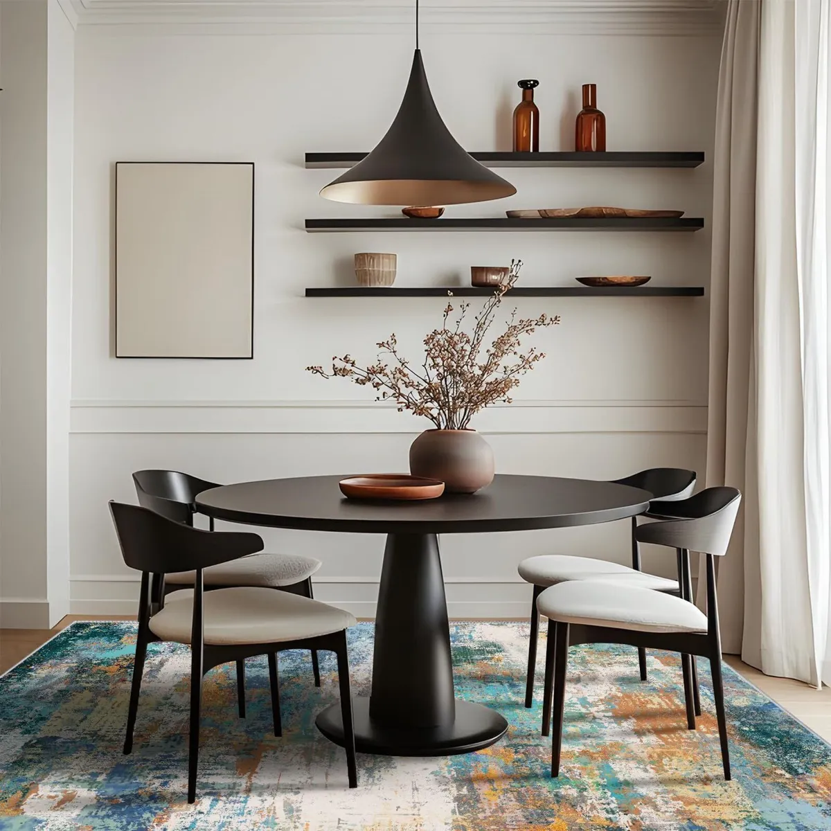 Modern Short Pile Large Abstract Washable - Image 2