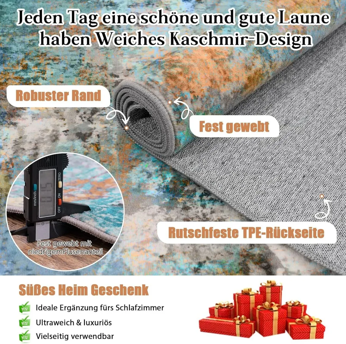 Modern Short Pile Large Abstract Washable - Image 3