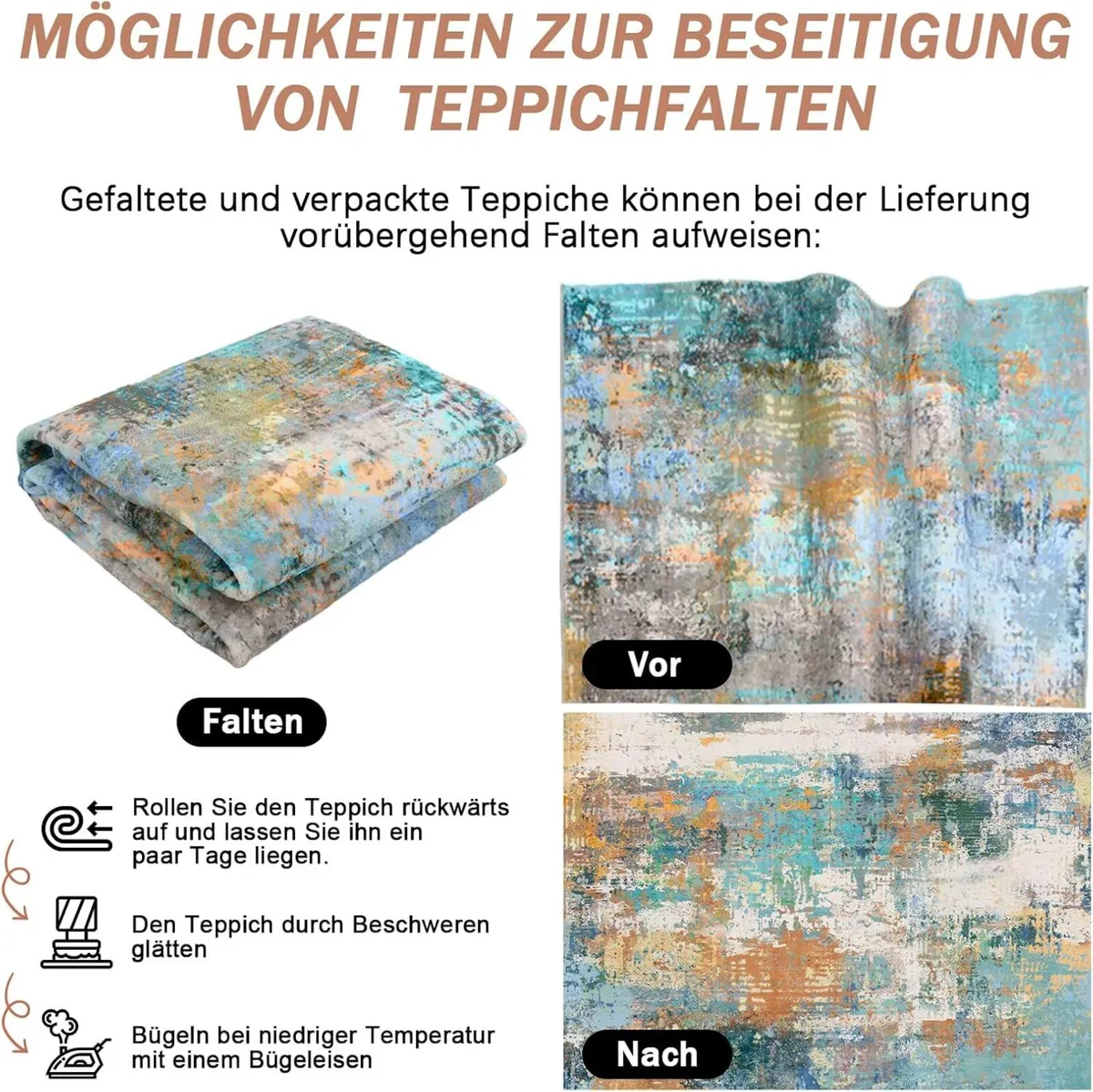 Modern Short Pile Large Abstract Washable - Image 4