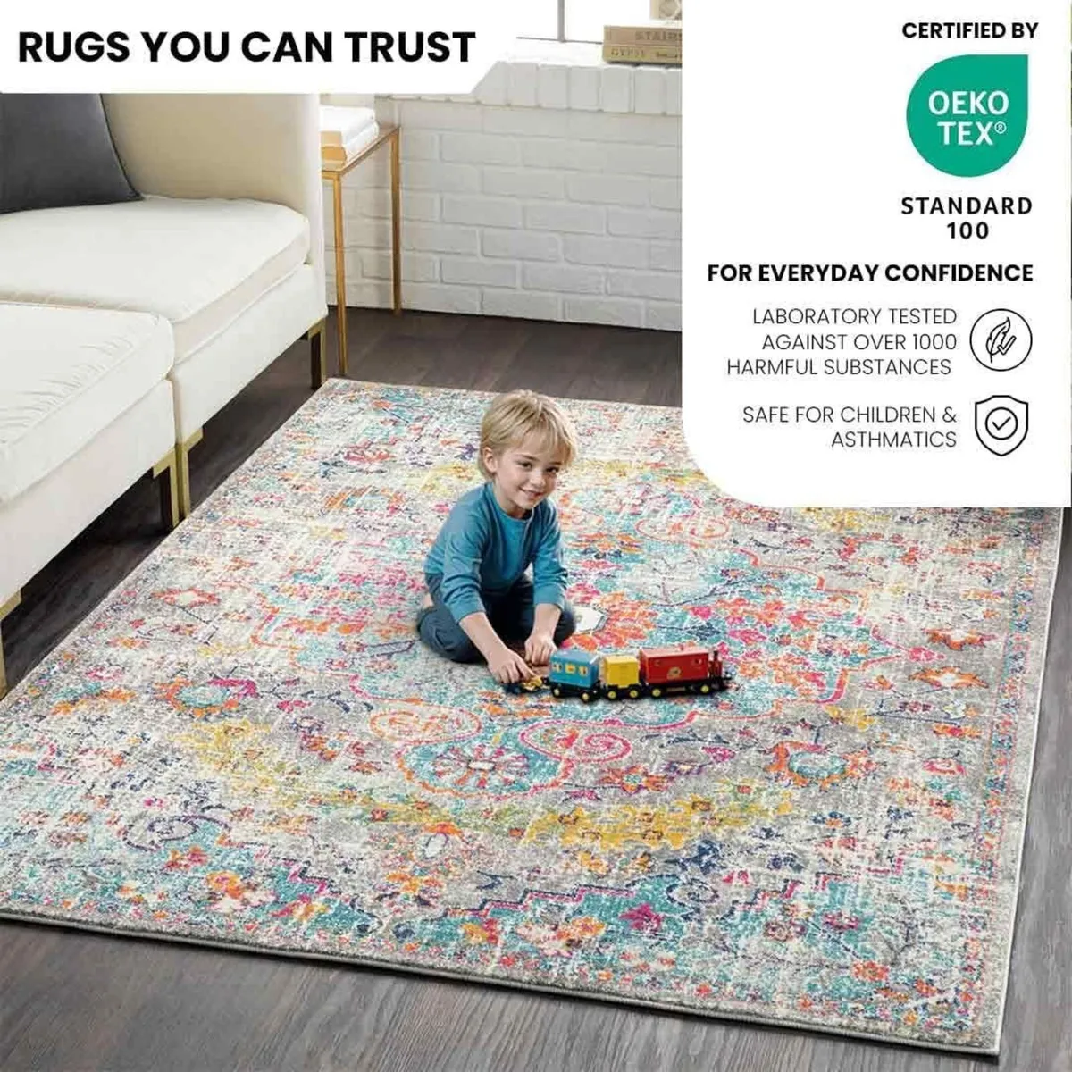 Asmara Vintage Rug for Living Room Dining Kitchen - Image 3