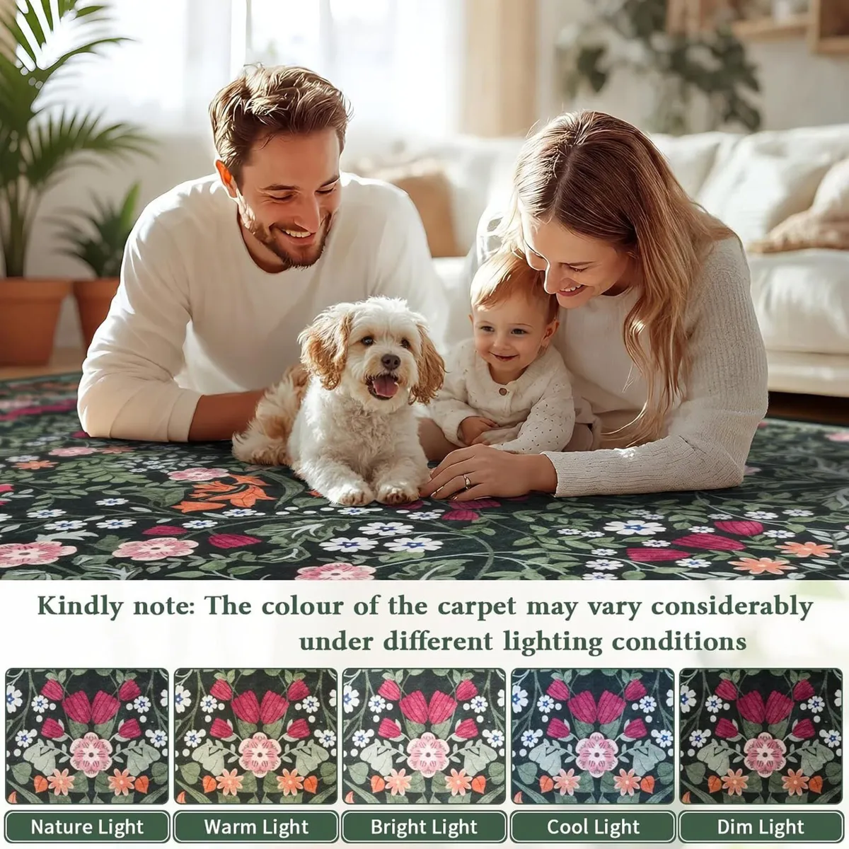 Washable Rugs Living Room Large 160x230cm Boho - Image 3