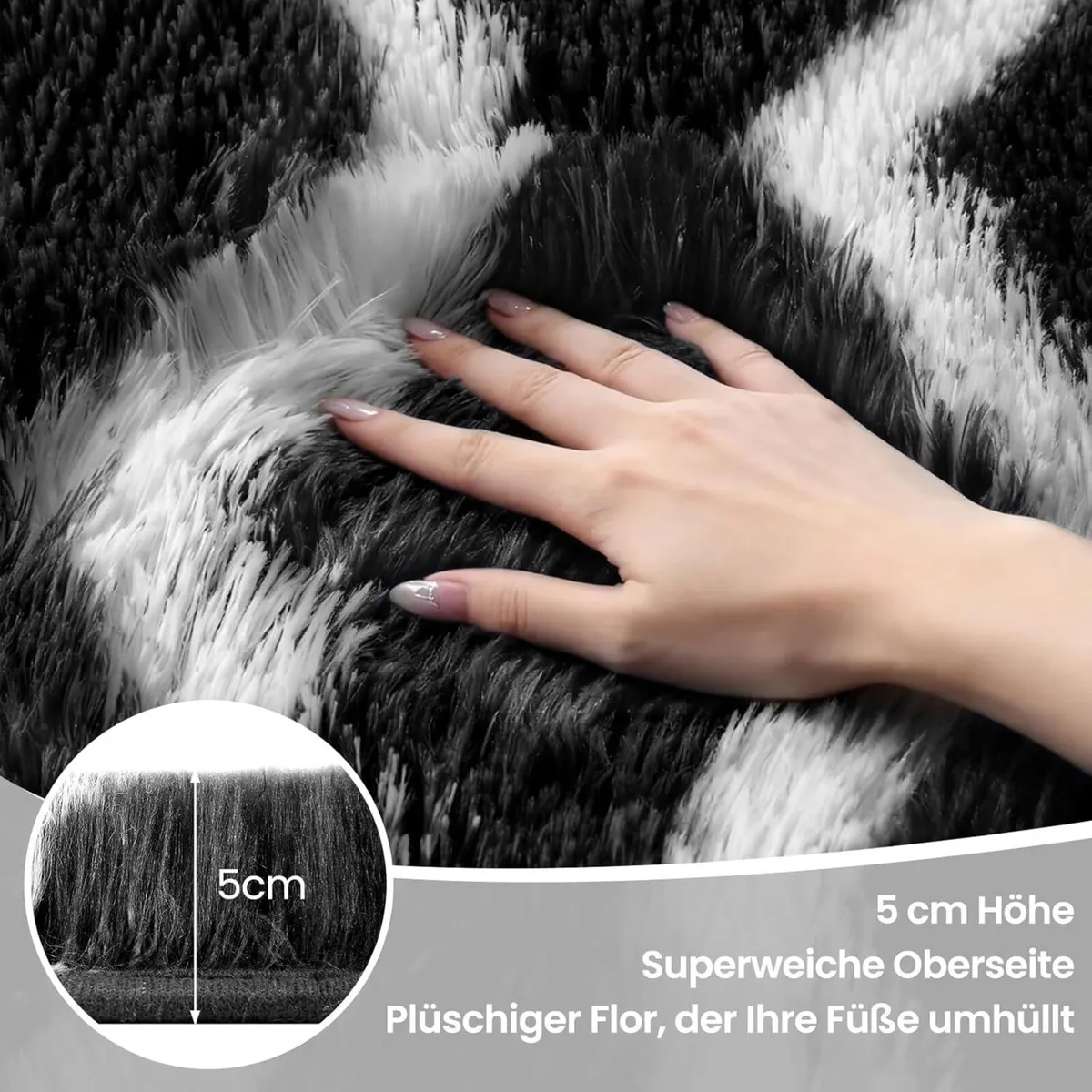 Rugs Living Room 200 x 300 cm Black and White - Image 3