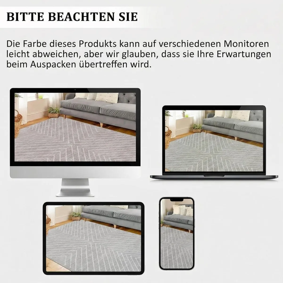 Washable Short Pile Rug 200 x 290 cm Modern - Image 4