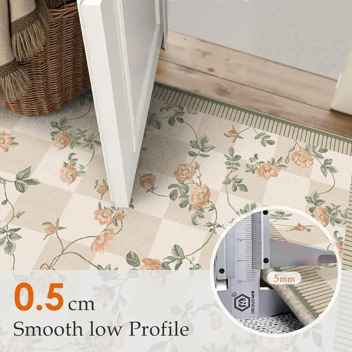 Rugs Living Room 200x300cm Washable Flower Area - Image 3