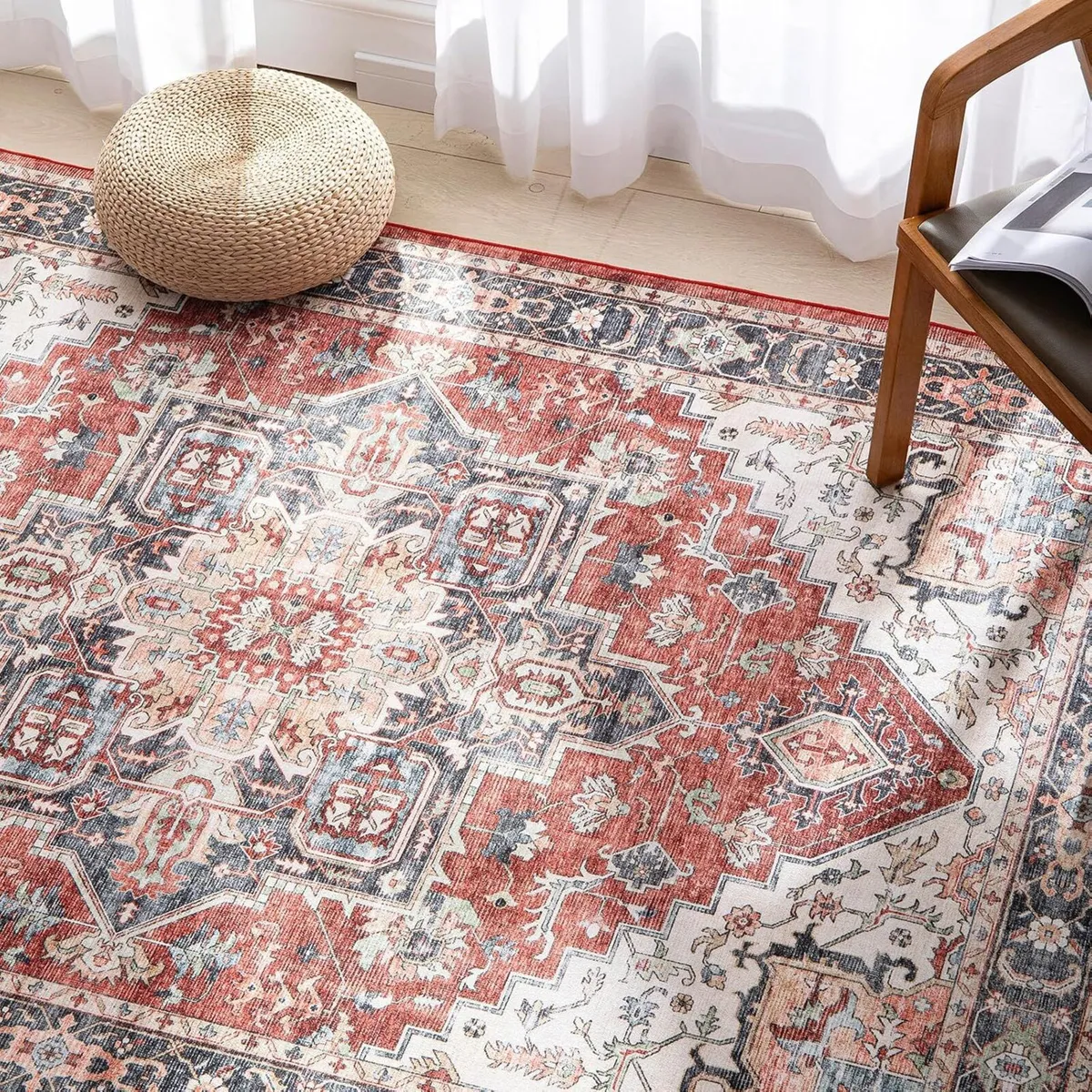 Washable Area Rug 150x210cm Non Slip Large Thin - Image 3