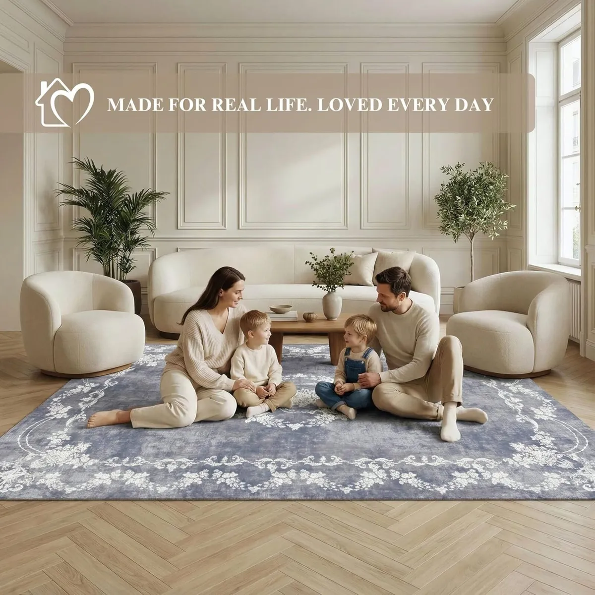 Machine Washable Rug 200x300cm Non-Slip Backing - Image 3