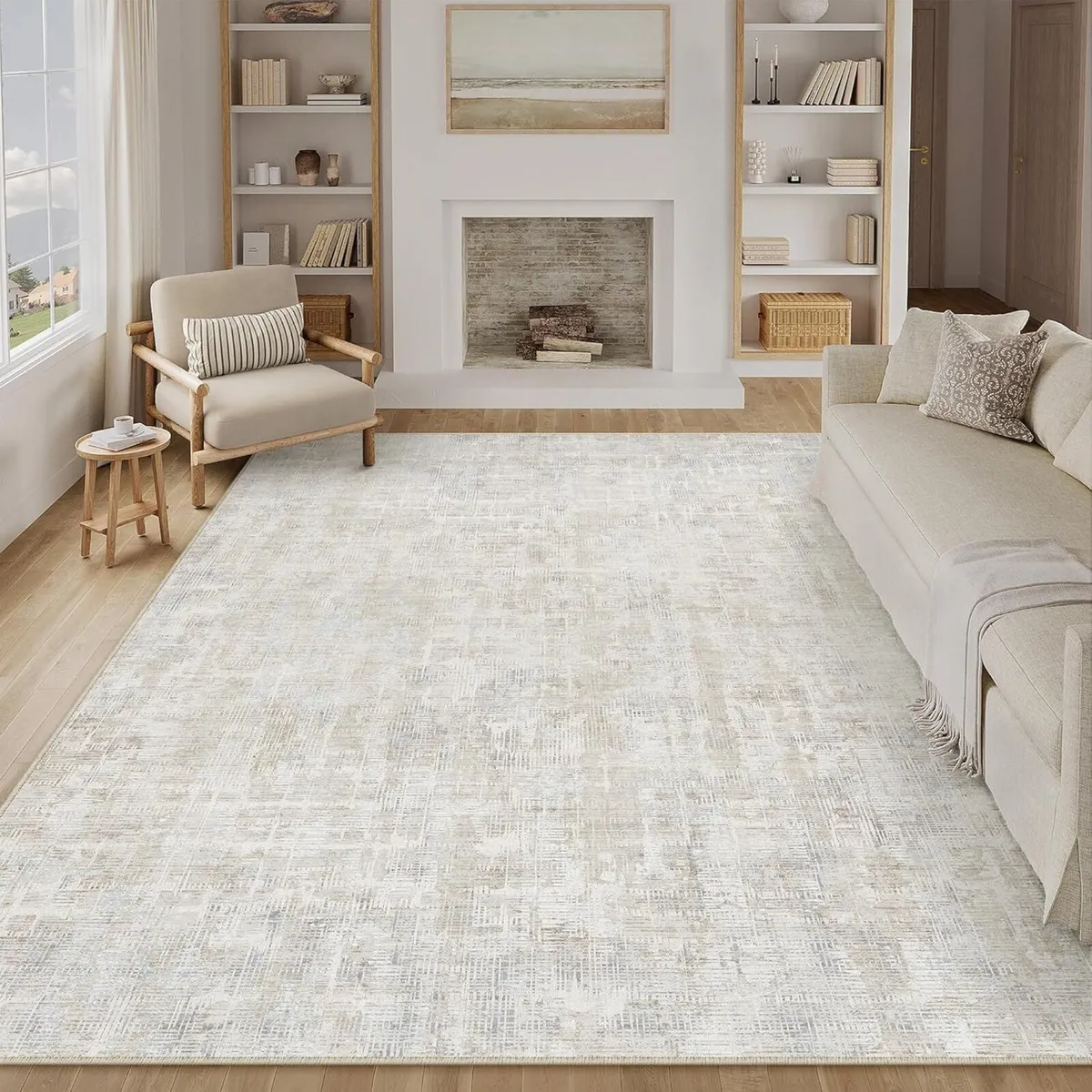 Rugs Living Room Beige Grey Area Rug 200x300cm - Image 1